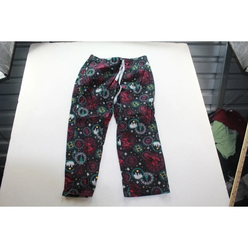 Harry Potter Mens Size Large Black Wizarding World Pajama Pants  Hogwarts Crest